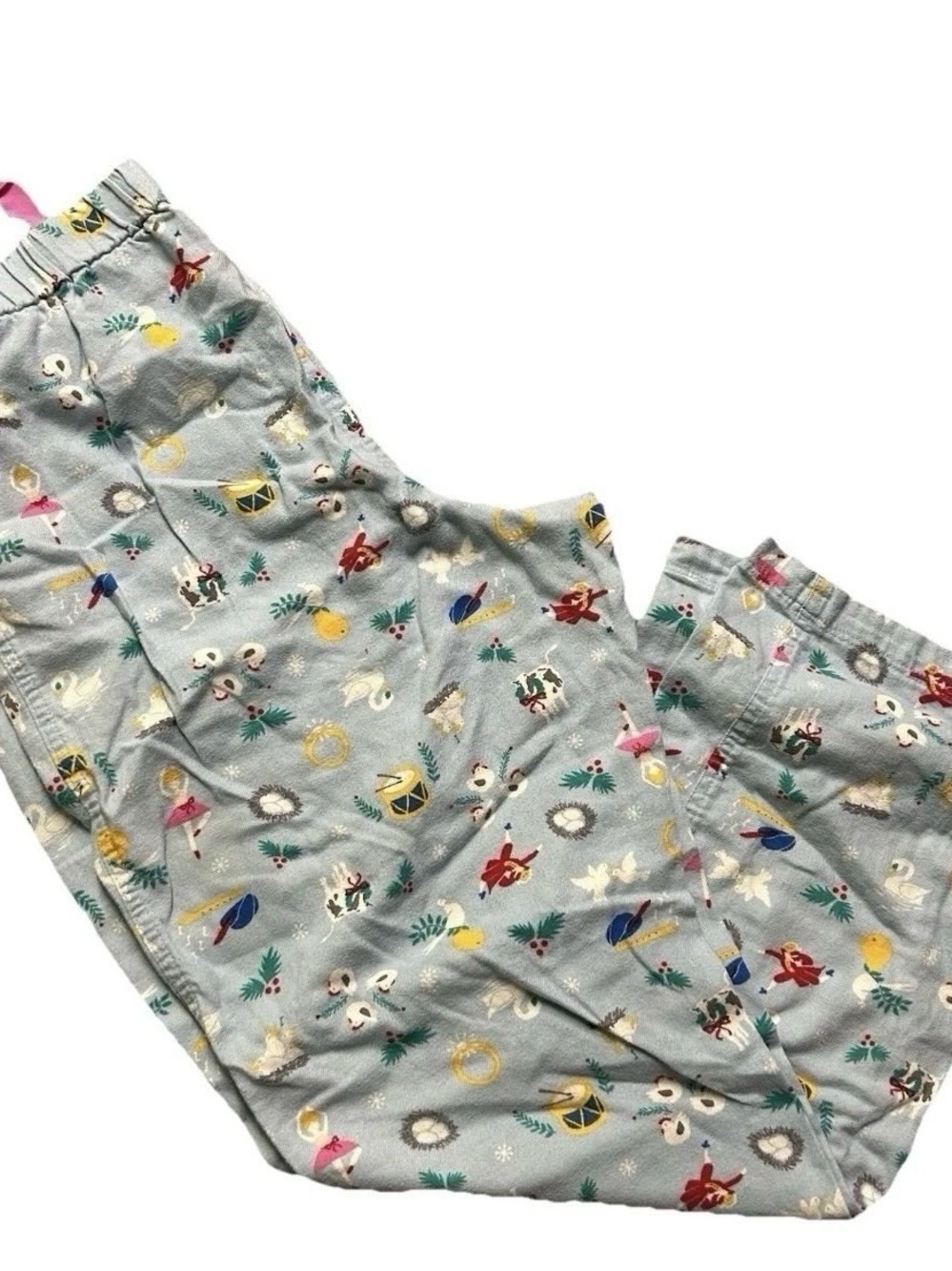Lands End Girls Pajamas 12 Days Of Christmas Holiday Flannel Size Medium (10-12)